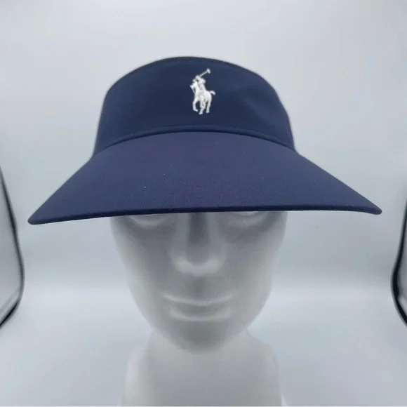 POLO GOLF Ralph Lauren 4-way stretch hat/visor in NAVY/WHITE w/bow closure - Picture 3 of 11